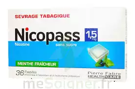 Nicopass 1,5 Mg Pastille Sans Sucre Menthe Fraîcheur Plq/36 à STRASBOURG