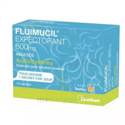 Fluimucil Expectorant Acetylcysteine 600 Mg Glé S Buv Adultes 10sach à STRASBOURG